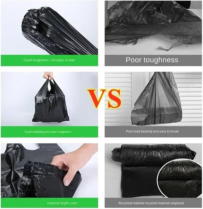 أكياس القمامة السوداء السميكة ذات المقابض 400 قطعة 32 × 52 سم للمطبخ وغرفة المعيشة - Image 5